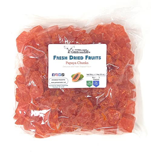 Papaya Chunks (getrocknet) ~ 0,9 kg Beutel von YANKEETRADERS