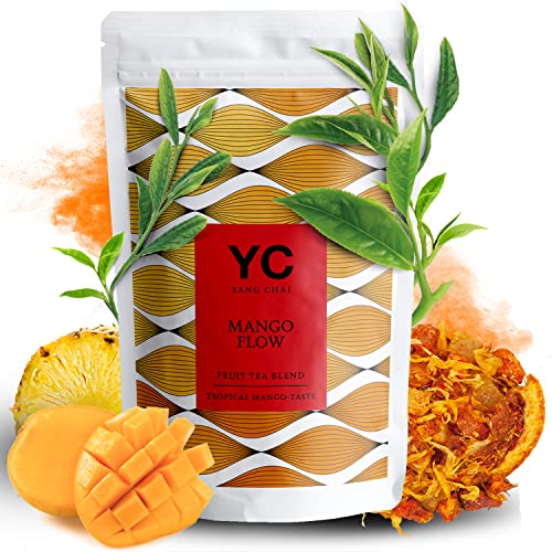 YC Yang Chai Früchtetee Lose 250g - Tropischer Mango Geschmack - Früchte Tee mit Mango, Ananas, Erdbeere, Orange & Ringelblume - Teemischung Früchte "Mango Flow" von YC YANG CHAI