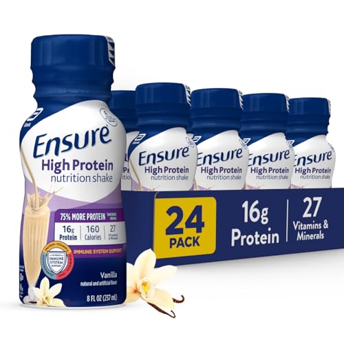 Ensure High Protein Vanilla Nutrition Shake With Fiber, 8 Fl Oz (Pack of 24) von YEBABFIT