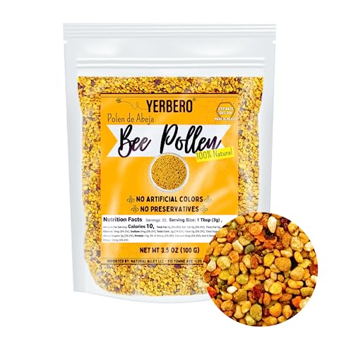 Yerbero - Bienenpollen-Granulat in Premium-Qualität | 100% natürlicher Bienenpollen, Polen de Abeja 100% natürlich | reine natürliche Bienenpollen | Wildcrafted (100 g) von YERBERO