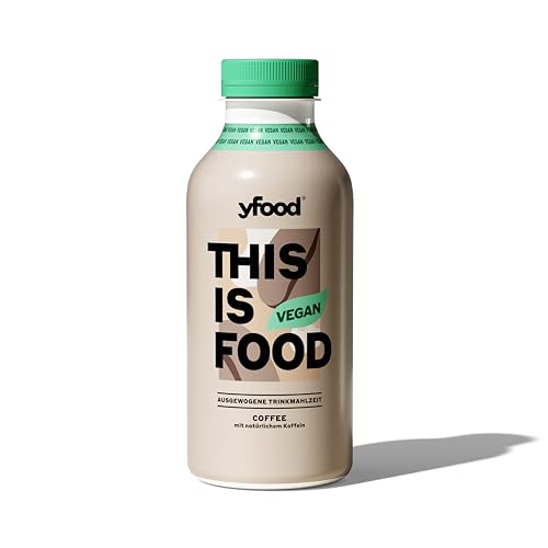 yfood Drink Vegan Coffee, Leckere, vegane Trinkmahlzeit für unterwegs, THIS IS FOOD Drink, 26g Protein, 26 Vitamine und Mineralstoffe, 1,50€ Pfand inkl., 6 x 500ml, Geschmack Kaffee von YFood