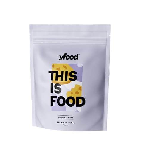 yfood Pulver Creamy Cookie, Leckere Trinkmahlzeit für unterwegs, THIS IS FOOD Pulver, 25g Protein, 12 Mahlzeiten, 26 Vitamine und Mineralstoffe, 1,0 kg Beutel, Geschmack: Keks von YFood