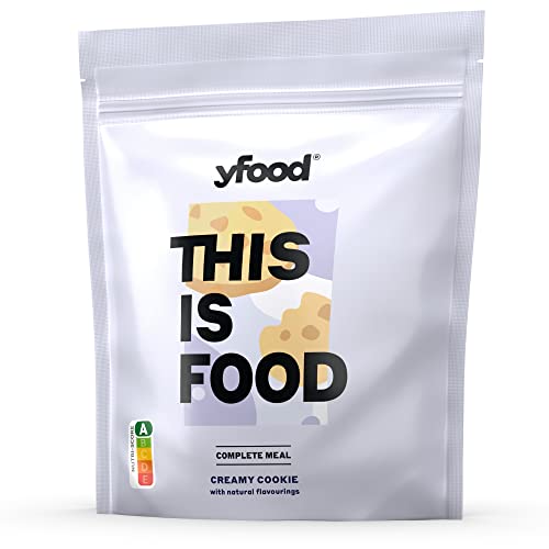 yfood Pulver Creamy Cookie, Leckere Trinkmahlzeit für unterwegs, THIS IS FOOD Pulver, 6g Protein, 17 Mahlzeiten, 26 Vitamine und Mineralstoffe, 1,5kg Beutel, Geschmack Cookie von YFood