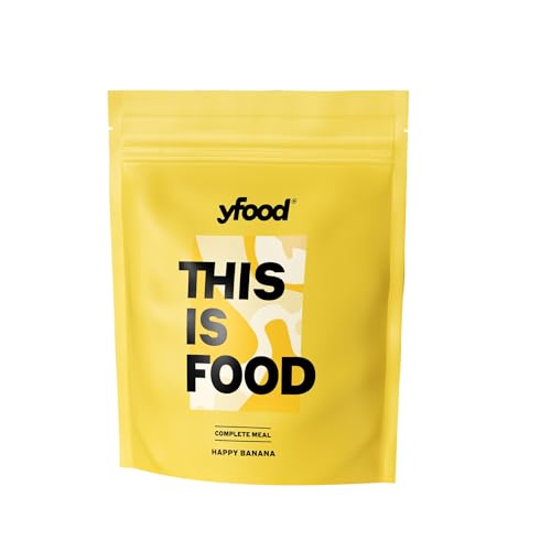 yfood Pulver Happy Banana, Leckere Trinkmahlzeit für unterwegs, THIS IS FOOD Pulver, 25g Protein, 26 Vitamine und Mineralstoffe, Geschmack Banane (1,0 kg, Happy Banana) von YFood