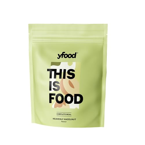 yfood Pulver Heavenly Hazelnut, Leckere Trinkmahlzeit für unterwegs, THIS IS FOOD Pulver, 25g Protein, 12 Mahlzeiten, 26 Vitamine und Mineralstoffe, 1,0 kg Beutel, Geschmack Haselnuss von YFood