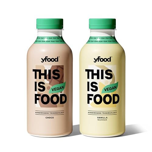 yfood Vegan Dream Team, 12 x 500ml, Vegan Choco & Vegan Vanille, THIS IS FOOD Drinks, Leckere Trinkmahlzeit für unterwegs, inkl. 3 € Pfand von YFood