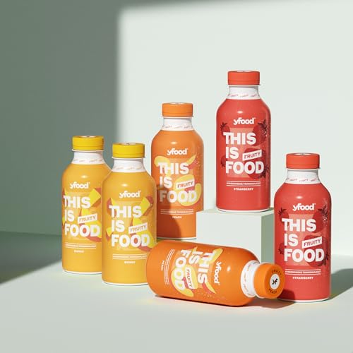 yfood Fruity Collection, 6 x 500ml, Fruity Strawberry, Peach & Mango, THIS IS FOOD Drinks, Leckere Trinkmahlzeit für unterwegs, inkl. 1,5 € Pfand von YFood