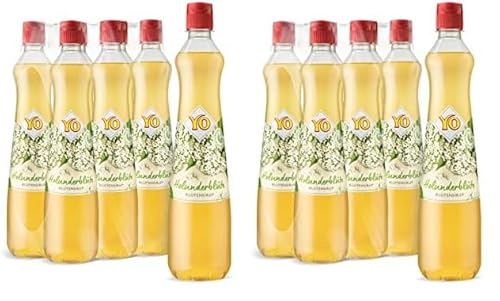 YO Sirup Holunderblüte (6 x 700 ml) – 1x Flasche ergibt bis zu 6 Liter Fertiggetränk – ohne Süßungsmittel, Farb- & Konservierungsstoffe, vegan (Packung mit 2) von YO