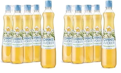 YO Sirup Holunderblüte (6 x 700 ml) – ohne Zucker, nur 2 Kalorien in 100 ml Fertiggetränk, vegan – 1x Flasche ergibt bis zu 6 Liter Fertiggetränk (Packung mit 2) von YO