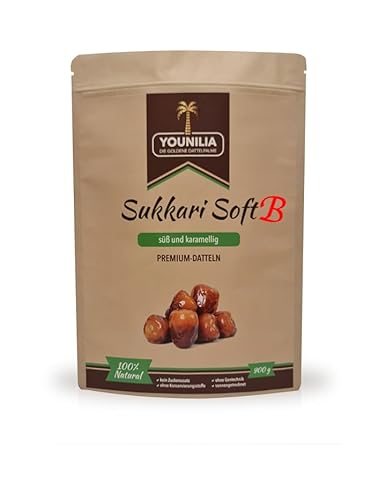 YOUNILIA - Die Goldene Dattelpalme Sukkari Soft Datteln 800 g (Qualitätsstufe B) | Sukkari Rutab Royal (Qualitätsstufe B) von YOUNILIA - Die Goldene Dattelpalme