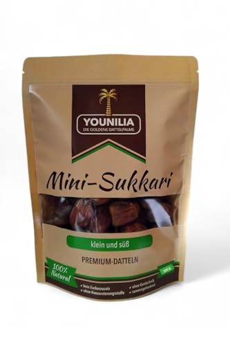 YOUNILIA MIni-Sukkari Datteln (sonnengetrocknet) 450 g / Mufatal Naturbelassen Vegan Keine Konservierungsstoffe Frische Datteln, Sonnengetrocknete Arabische von YOUNILIA