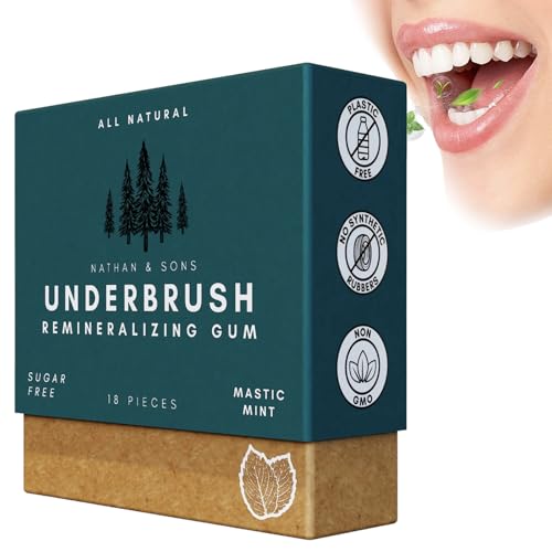 Underbrush Remineralizing Gum, Underbrush Remineralizing Chewing Gum, Organic Mastic Mint Miracle Remineralizing Chewing Gum, Remineralizing Gum, For Whiten Teeth Health (Green,18 Pieces) von YRGND