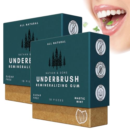 Underbrush Remineralizing Gum, Underbrush Remineralizing Chewing Gum, Organic Mastic Mint Miracle Remineralizing Chewing Gum, Remineralizing Gum, For Whiten Teeth Health (Green,36 Pieces) von YRGND