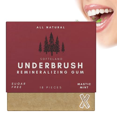 Underbrush Remineralizing Gum, Underbrush Remineralizing Chewing Gum, Organic Mastic Mint Miracle Remineralizing Chewing Gum, Remineralizing Gum, For Whiten Teeth Health (Red,18 Pieces) von YRGND