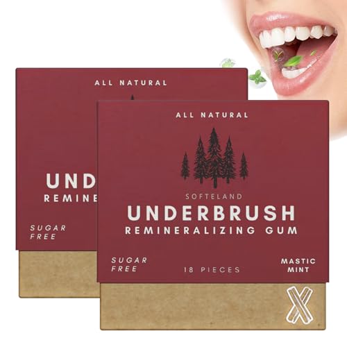 Underbrush Remineralizing Gum, Underbrush Remineralizing Chewing Gum, Organic Mastic Mint Miracle Remineralizing Chewing Gum, Remineralizing Gum, For Whiten Teeth Health (Red,36 Pieces) von YRGND