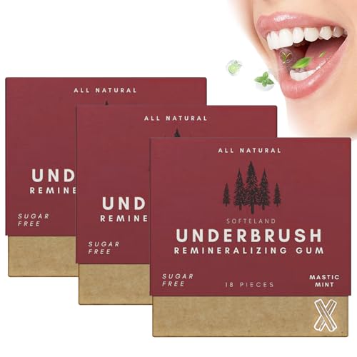 Underbrush Remineralizing Gum, Underbrush Remineralizing Chewing Gum, Organic Mastic Mint Miracle Remineralizing Chewing Gum, Remineralizing Gum, For Whiten Teeth Health (Red,54 Pieces) von YRGND