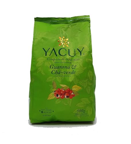 Yacuy Yerba Mate Green | GUARANA-CHA VERDE | Terere | Brasilianischer Mate-Tee | Guarana und Chimarrao | Reich an Antioxidantien, Vitaminen und Mineralien, 500g von Beichi