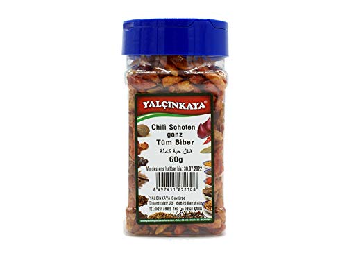 Yalçinkaya - Chili Schoten Ganz - Birds Eye - 60g - PET Box Gewürze - Vorratsdose - Scharf ! von Yalçinkaya