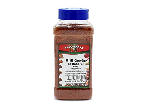 Yalçinkaya - Grillgut Gewürzmischung - 450g - PET Box Gewürz Mischung - Grillfleisch Gerichte von Yalçinkaya