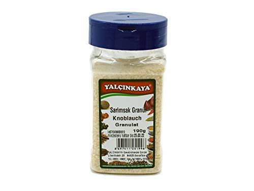 Yalçinkaya - Knoblauch Granulat - 190g - PET Box Gewürze - Ideal für Ihren Gewürzvorrat - von Yalçinkaya