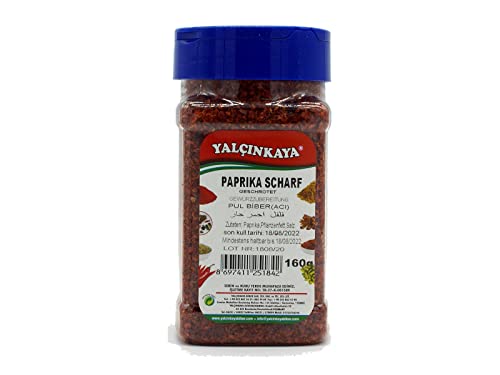 Yalçinkaya - Paprika Scharf Pulbiber - 160g - PET Box Gewürze - Ideal für Ihren Gewürzvorrat von Yalçinkaya