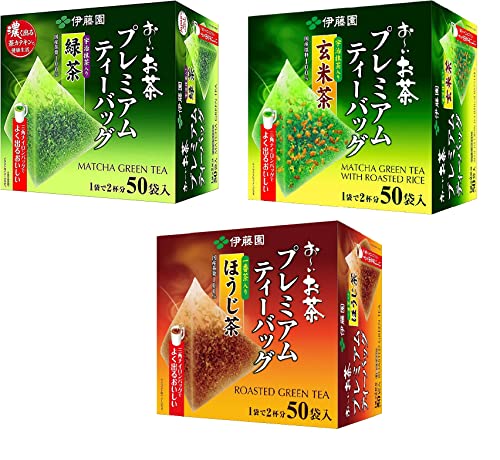 Itoen o ~ i ocha Premium japanischer grüner Tee, 3 Aroma -Set - grüner Tee mit Matcha & Genmaicha Gegrillter Reitee & Hojicha gerösteter Tee - 50 Teebeutel pro Geschmack von Geakv