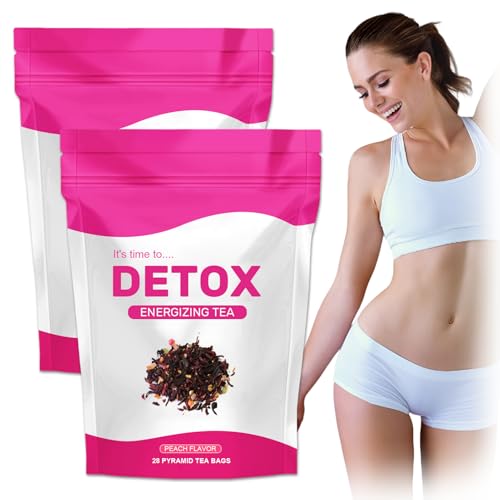 56 Tage Detox Tee Ganz Natüirlich mit Oolong, Matcha, Grüner Tee, Löwenzahn Tee und Ginseng für Fraue Natürlicher (2PCS) von Ycaaeo