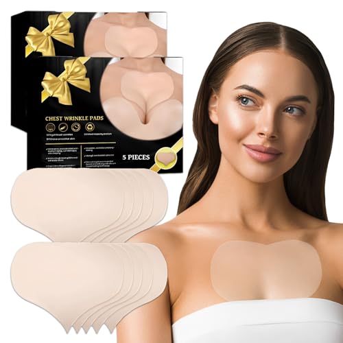 2 Pack/10 Stück Dekoltee Pads Antifalten,Silikon Antifalten Pads Wiederverwendbar Dekoltee,Gegen Brustfalten,Anti Falten BH Schlafen Für Frauen und Mädchen von Ycaaeo