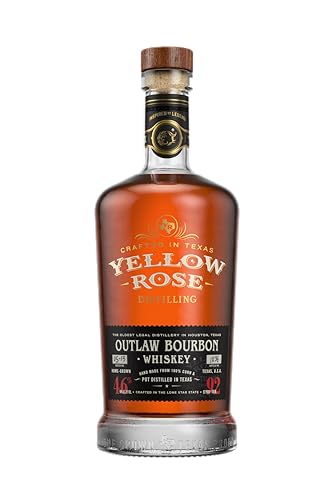 Yellow Rose Outlaw Bourbon 46% vol., Premium American Whiskey, Bourbon zu 100% aus Mais von Yellow Rose