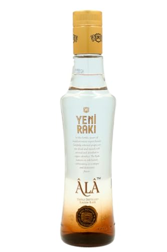 YENI RAKI ALA – ROSINEN-RAKI, DREIFACH DESTILLIERT UND IN EICHENFÄSSERN GEREIFT – 1 x 0,35l Rakı mit 47% Vol. - Hergestellt in der Türkei von Yeni Raki