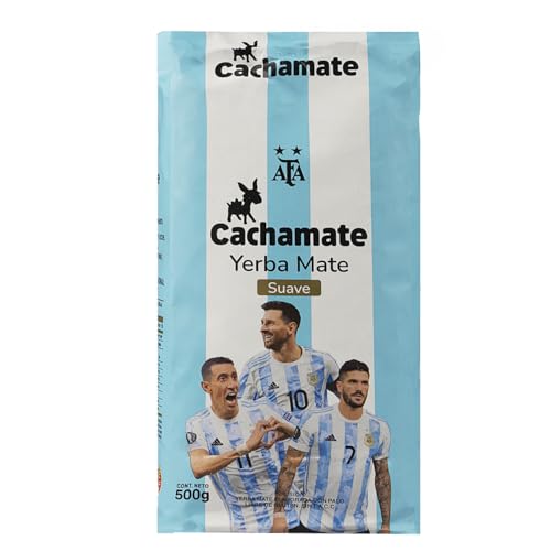 CACHAMATE Mundial Suave 500g | Spezialedition Fußball | Argentinische Yerba Mate | 12 Monate natürliche Alterung | Antioxidative und diuretische Eigenschaften von Yerbee