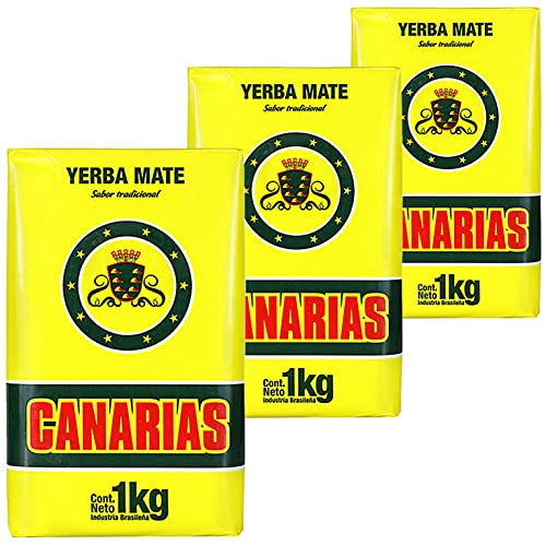 Canarias Yerba Mate Tradicional 3 kg (1kg x 3) | Mate Tee aus Brasilien - die Reifezeit beträgt 12 Monate | Detox und Energie Getränk von Yerbee