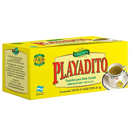 Playadito Yerba Mate Tee Cocido 25 Teebeutel (75g) - die Reifezeit beträgt 12 Monate | Mate Tee aus Argentinien | Detox und Energie Getränk von Yerbee