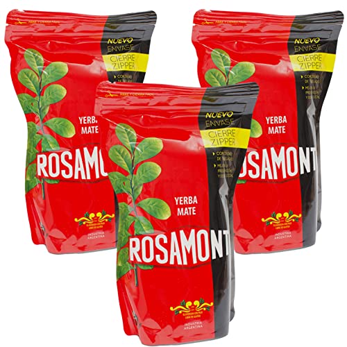 Rosamonte Yerba Mate Tee Tradicional 1.5kg (3x500g) Zipper - wiederverschließbare Verpackung - die Reifezeit beträgt 12 bis 24 Monate | Detox und Energie Getränk von Yerbee