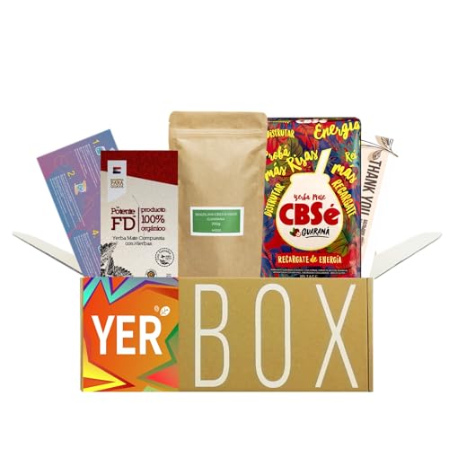 YERBOX Yerba Mate Tee Set: CBSe Guarna 500g + Fede Rico Potente 250g + Brazilian green mate guarana 200g von Yerbee