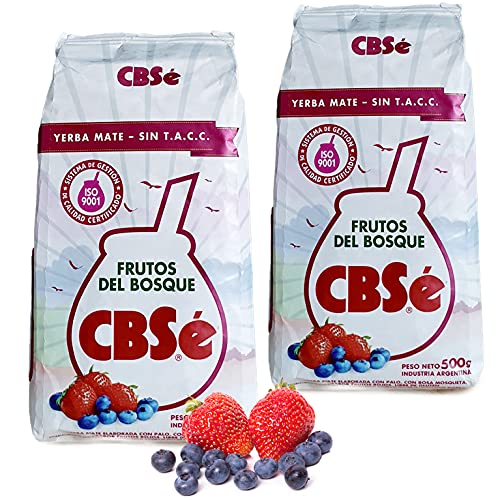 Yerba Mate Tee CBSé Frutos del Bosque 1 kg (0.5 kg x 2) aus Argentinien | Detox und Energie Getränk von Yerbee