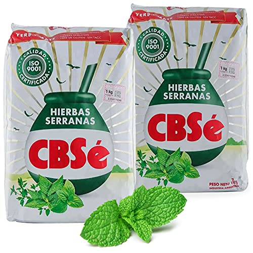 Yerba Mate Tee CBSé Hierbas Serranas 1 kg (0.5 kg x 2) aus Argentinien | Detox und Energie Getränk von Yerbee