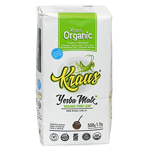 Yerba Mate Tee Kraus Organica Pure Leaf 0.5 kg Mate Tee aus Argentinien | Detox und Energie Getränk von Yerbee