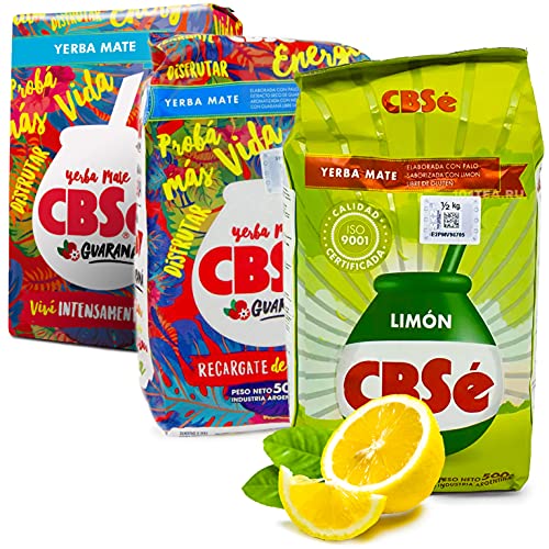 Yerba Mate Tee Set: CBSe Guarana 1 kg + CBSe Limón 0.5 kg | Mate Tee aus Argentinien | Detox und Energie Getränk von Yerbee