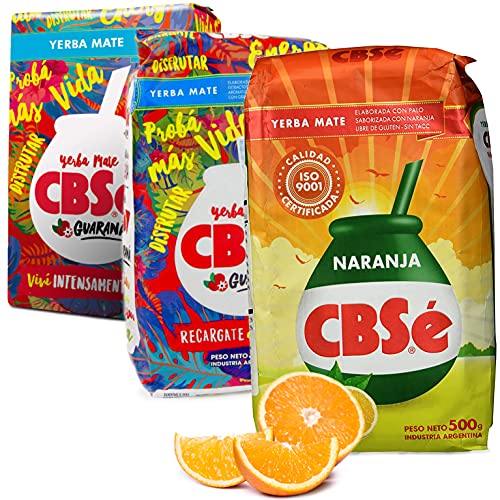 Yerba Mate Tee Set: CBSe Guarana 1 kg + CBSe Naranja 0.5 kg | Mate Tee aus Argentinien | Detox und Energie Getränk von Yerbee