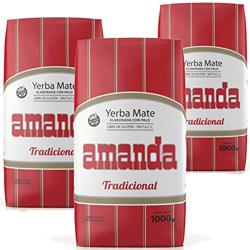 ☘️ Amanda Yerba Mate Tee Tradicional 3 kg + Geschenk Probe (40g) |🍵Reich an Vitaminen und Antioxidantien | Wachmacher Tee mit Koffein | Stoffwechsel beschleunigt | 🇦🇷 Argentinien von Yerbox