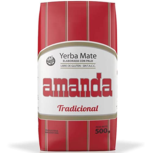 ☘️ Amanda Yerba Mate Tee Tradicional 500g + Geschenk Probe (40g) |🍵Reich an Vitaminen und Antioxidantien | Wachmacher Tee mit Koffein | Stoffwechsel beschleunigt | 🇦🇷 Argentinien von Yerbox