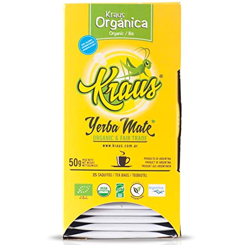 Kraus Yerba Mate 25 Teebeutel (50g) | Reich an Vitaminen und Antioxidantien | Belebender und Erfrischender Mate Tee von Yerbox