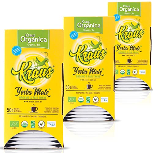 Kraus Yerba Mate 75 Teebeutel (150g) | Reich an Vitaminen und Antioxidantien | Belebender und Erfrischender Mate Tee von Yerbox