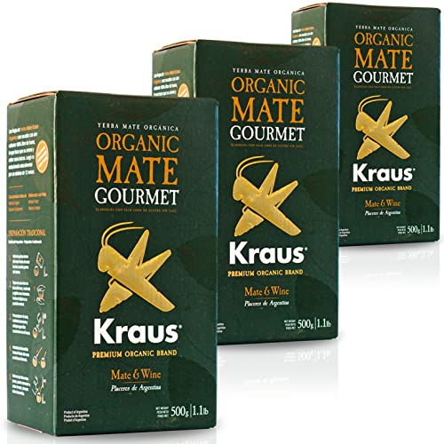 Kraus Yerba Mate Tee Gourmet Premium 1.5kg (500g x 3) + Geschenk Probe (40g):Reich an Antioxidantien und Vitaminen, beschleunigt den Stoffwechsel, zuckerfrei | Argentinien von Yerbox