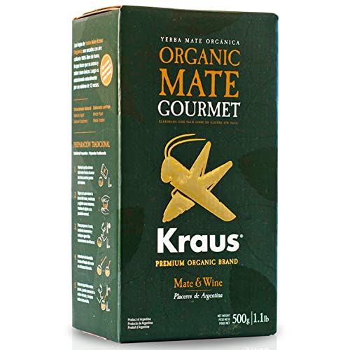 Kraus Yerba Mate Tee Gourmet Premium 500g + Geschenk Probe (40g):Reich an Antioxidantien und Vitaminen, beschleunigt den Stoffwechsel, zuckerfrei | Argentinien von Yerbox