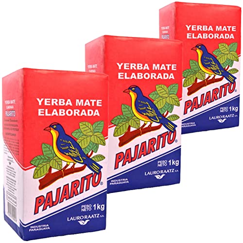 Pajarito Yerba Mate Tee Tradicional 3kg (1000g x 3) + Geschenk Probe (40g): Reich an Antioxidantien und Vitaminen, beschleunigt den Stoffwechsel, zuckerfrei | Paraguay von Yerbox