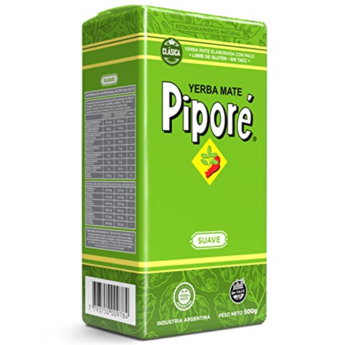 🌿 Pipore Yerba Mate Tee Suave 500g + Geschenk Probe (40g):🧉Reich an Antioxidantien und Vitaminen, beschleunigt den Stoffwechsel, zuckerfrei | Argentinien 🇦🇷 von Yerbox