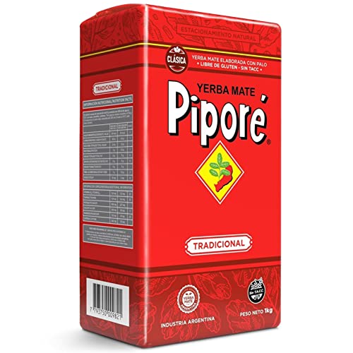 Pipore Yerba Mate Tee Tradicional 1kg (1000g) + Geschenk Probe (40g):Reich an Antioxidantien und Vitaminen, beschleunigt den Stoffwechsel, zuckerfrei | Argentinien von Yerbox