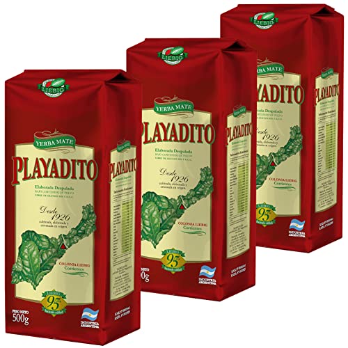 Playadito Yerba Mate Tee Despalada 1.5kg (500g x 3) + Geschenk Probe (40g):Reich an Antioxidantien und Vitaminen, beschleunigt den Stoffwechsel, zuckerfrei | Argentinien von Yerbox